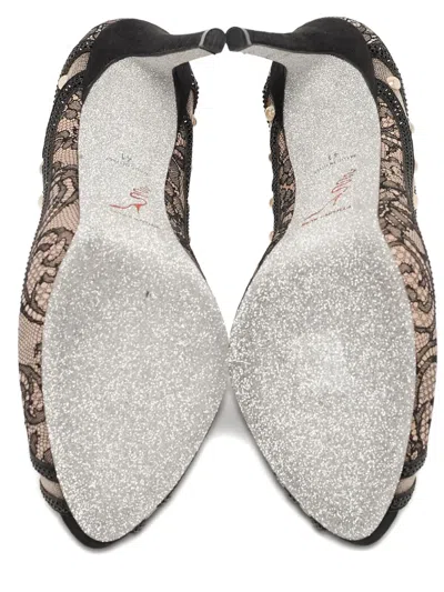 Pre-owned René Caovilla 120mm Lace Faux-pearl Pumps