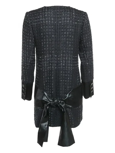 Pre-owned Chanel Tweed Satin Bow Coat