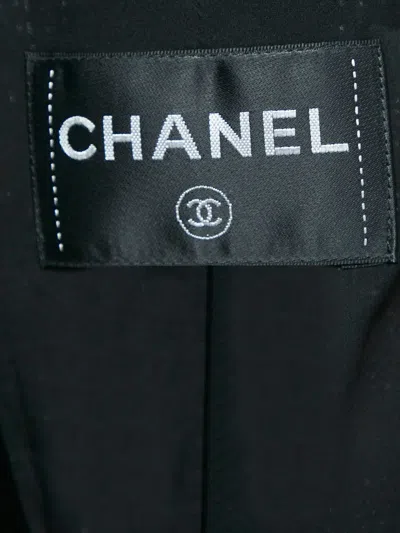 Pre-owned Chanel Tweed Satin Bow Coat