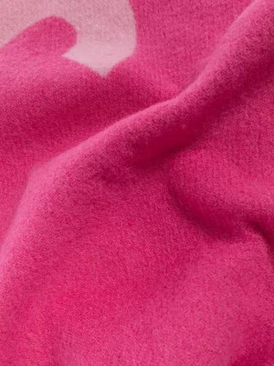 Jacquemus Scarf With Logo And Fringe In Pink