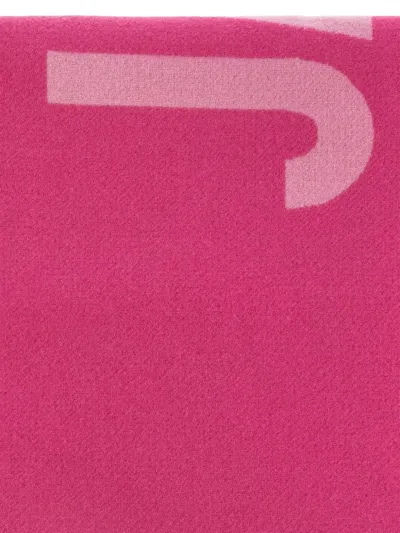 Jacquemus Scarf With Logo And Fringe In Pink