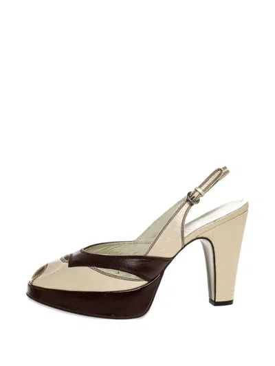 Pre-owned Miu Miu 105mm Platform Slingback Sandals