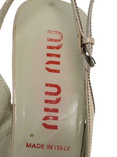 Pre-owned Miu Miu 105mm Platform Slingback Sandals