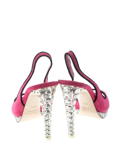 Pre-owned Miu Miu 115mm Crystal-embellished Slingback Sandals