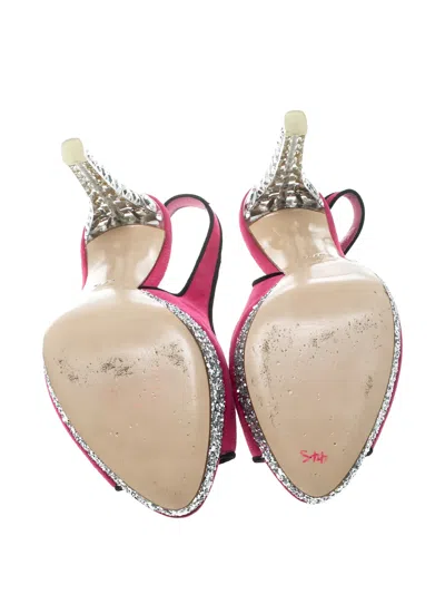 Pre-owned Miu Miu 115mm Crystal-embellished Slingback Sandals