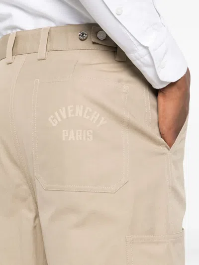 Givenchy Wide-leg Cotton-canvas Cargo Trousers In Neutral