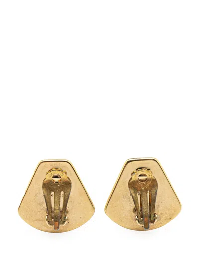 Pre-owned Hermes 20th Century Royal Tiger Cloisonne Enamel Clip On Earrings Costume Earrings