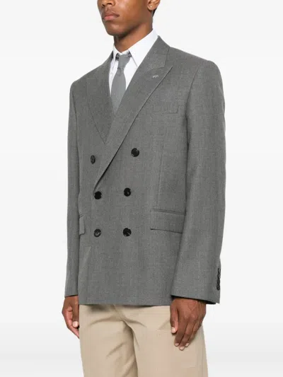 Givenchy Peak-lapel Wool Blazer In Gray