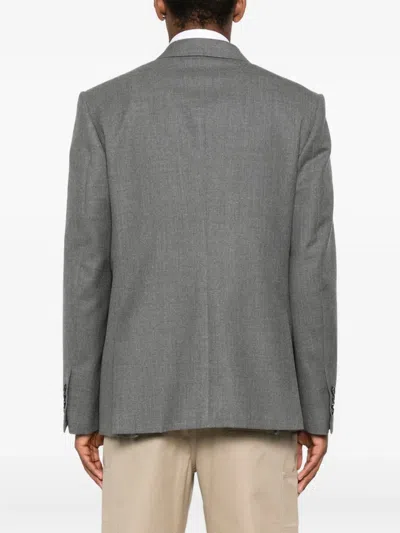 Givenchy Peak-lapel Wool Blazer In Gray