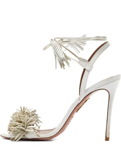 Pre-owned Aquazzura 110mm Wild Thing Tassel Fringe Sandals