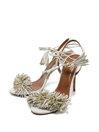 Pre-owned Aquazzura 110mm Wild Thing Tassel Fringe Sandals