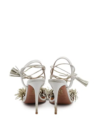 Pre-owned Aquazzura 110mm Wild Thing Tassel Fringe Sandals