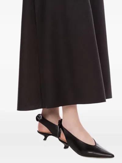 Alberta Ferretti Dark Grey High-waisted Midi Skirt In Gray