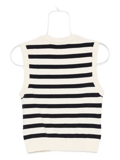 Frame Stripe The Harbor Vest Top In White