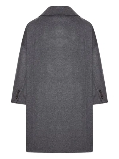 Brunello Cucinelli Double-breasted Cashmere Coat In Gray