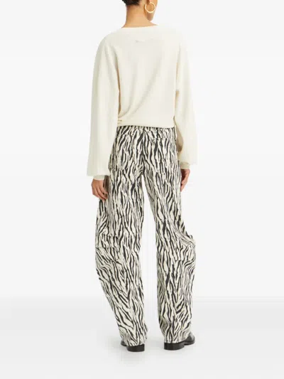 Rotate Birger Christensen Rotate Knit V-neck Sweater In White