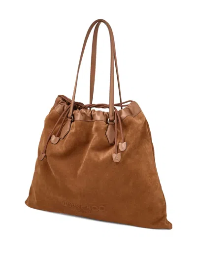 Jimmy Choo Drawstring Suede Tote Bag