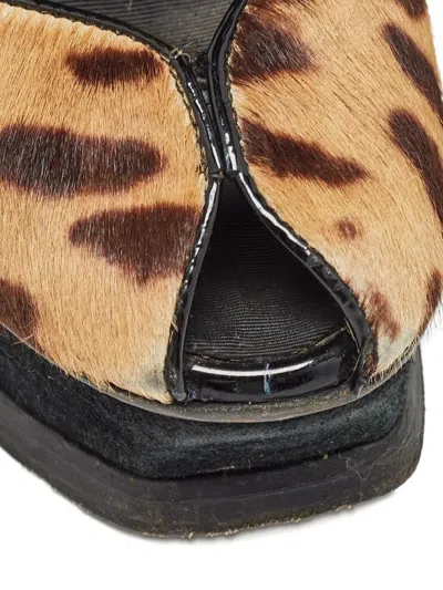 Pre-owned Saint Laurent 130mm Leopard-print Platform Pumps