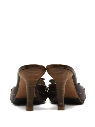 Pre-owned Tod's Vintage 100mm Leather Bow Mules