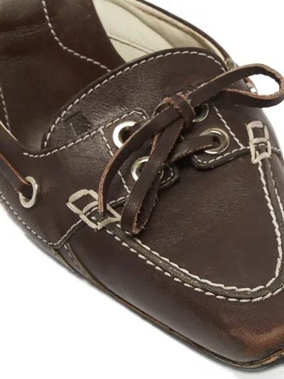 Pre-owned Tod's Vintage 100mm Leather Bow Mules