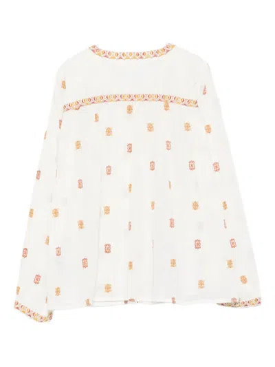 Ba&sh Daphne Geometric-pattern Blouse In White