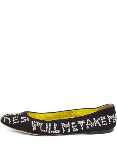 Pre-owned Giuseppe Zanotti Vintage Crystal-embellished Ballet Flats