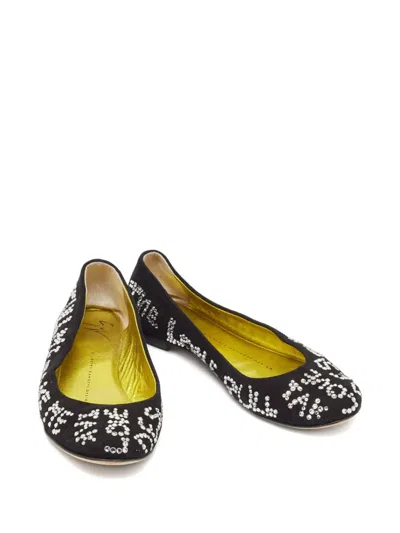 Pre-owned Giuseppe Zanotti Vintage Crystal-embellished Ballet Flats