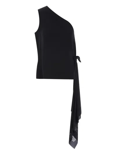 Givenchy One-shoulder Laser-cut Top In Black