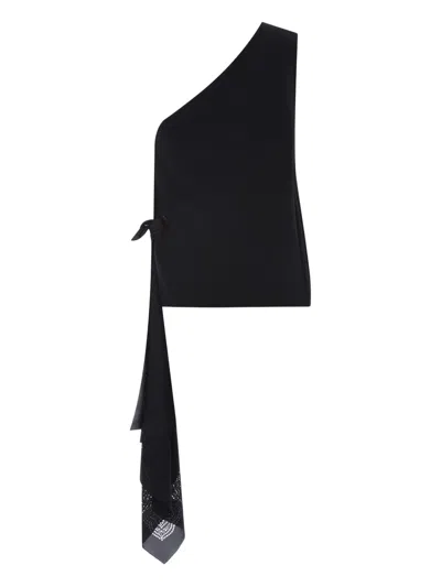 Givenchy One-shoulder Laser-cut Top In Black
