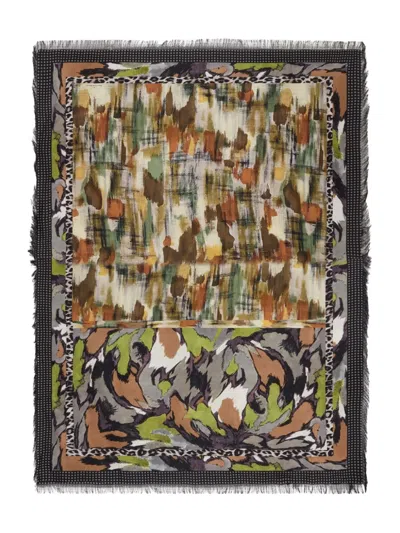 Pierre-louis Mascia Aloeuw Abstract-print Fringed Scarf In Multi
