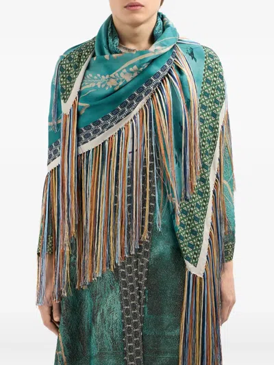 Pierre-louis Mascia Multi-color Patterned Silk Shawl In Multi