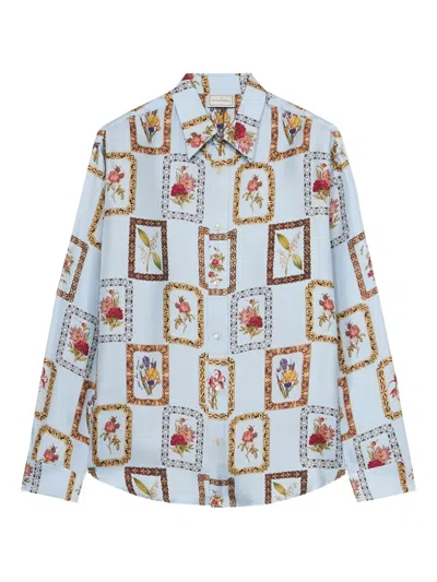 Pierre-louis Mascia Floral-print Shirt In Blue