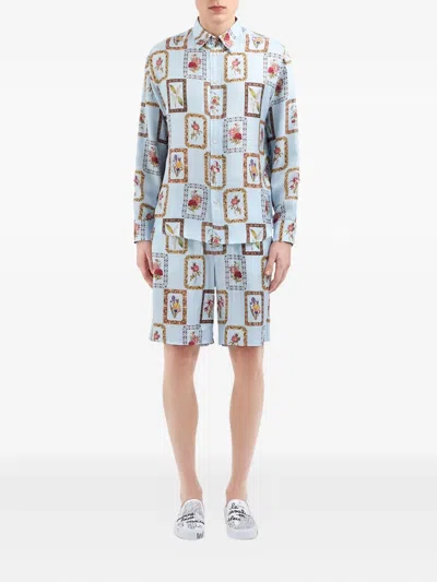 Pierre-louis Mascia Floral-print Shirt In Blue