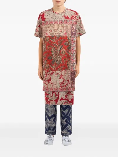 Pierre-louis Mascia Patchwork-print T-shirt In Red