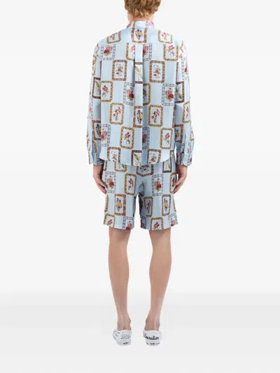 Pierre-louis Mascia Floral-print Shirt In Blue