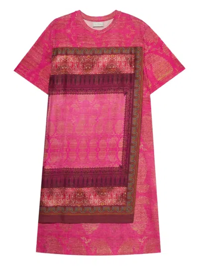 Pierre-louis Mascia Paisley-print T-shirt Dress In Pink