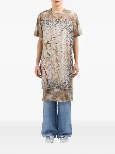 Pierre-louis Mascia Bird-print Panelled T-shirt