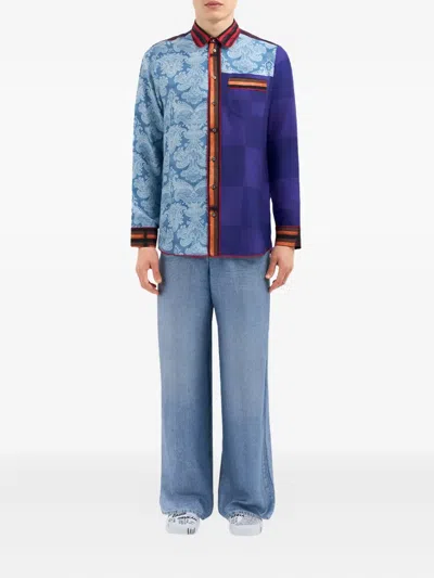 Pierre-louis Mascia Paisley-print Shirt In Blue