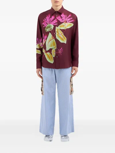 Pierre-louis Mascia Floral-print Shirt In Brown