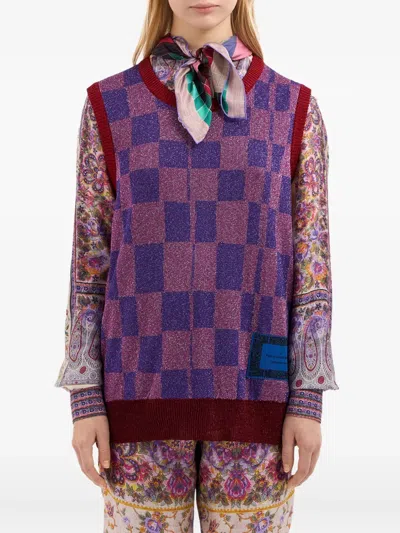 Pierre-louis Mascia Aloeuw Checkered-pattern Scarf In Multi