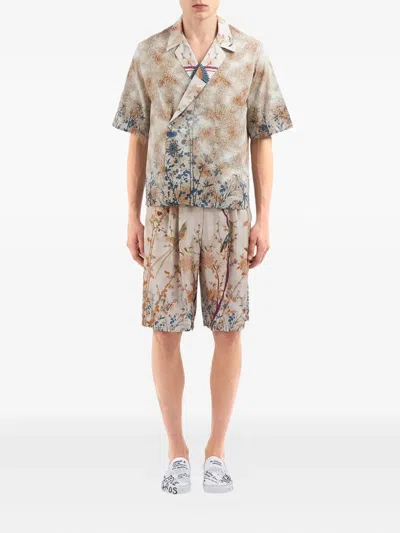 Pierre-louis Mascia Floral-print Wrap Shirt In Neutral