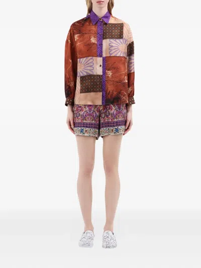 Pierre-louis Mascia Patchwork-print Shirt In Multi