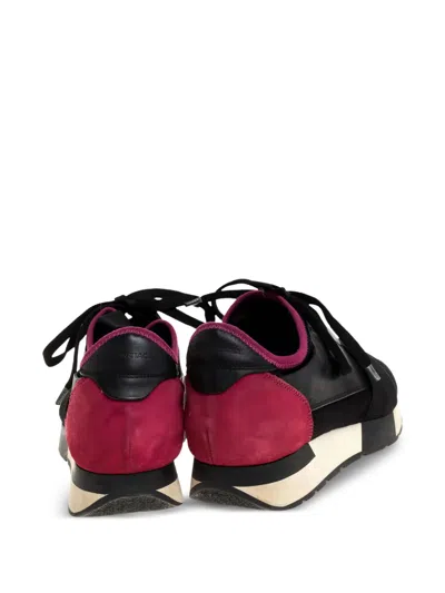 Pre-owned Balenciaga Race Runner Leather-strap Sneakers