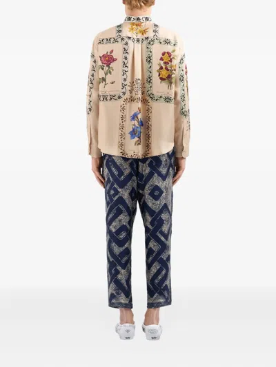 Pierre-louis Mascia Floral-panel Shirt In Neutral
