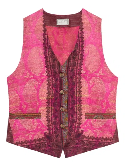 Pierre-louis Mascia Alodox Paisley-pattern Waistcoat In Pink