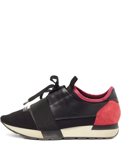 Pre-owned Balenciaga Leather Mesh Sneakers