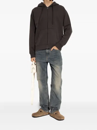 Zadig & Voltaire Sacha Skull-print Zip-up Hoodie In Gray