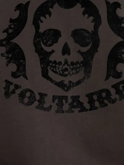 Zadig & Voltaire Sacha Skull-print Zip-up Hoodie In Gray