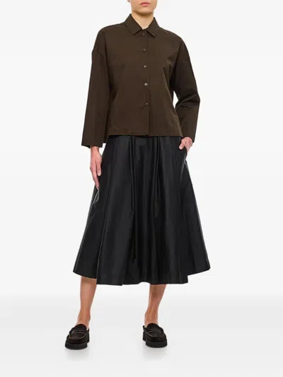 Casey Casey Anarchic Pleated Midi Skirt In Black
