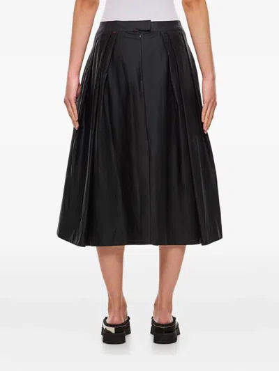 Casey Casey Anarchic Pleated Midi Skirt In Black
